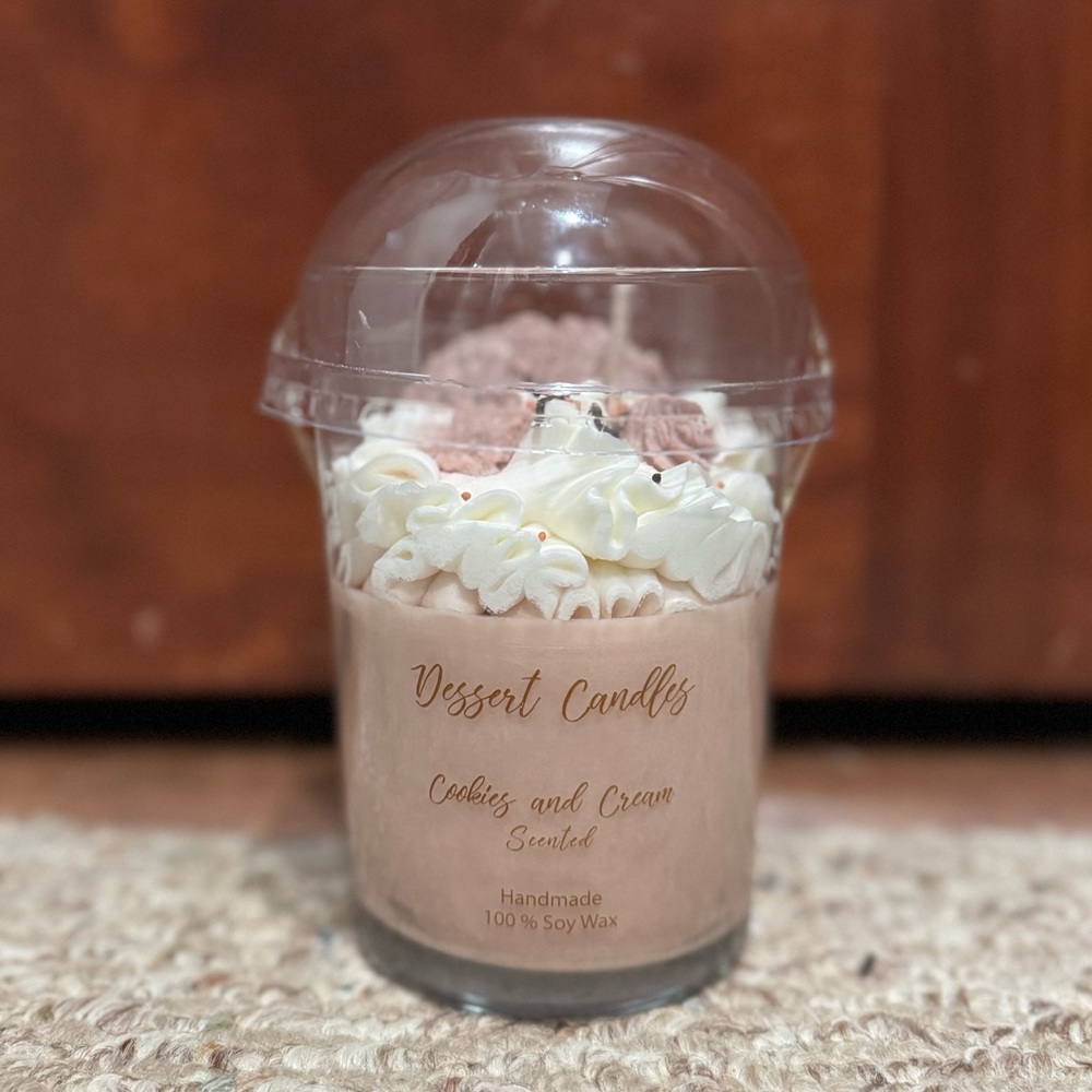 SOLD DESSERT CANDLES COOKIES AND CREAM SCENTED HANDMADE IN TURKEY